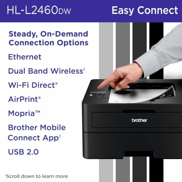 The Brother HL-L2460DW is a Compact monochrome laser printer - Image 2